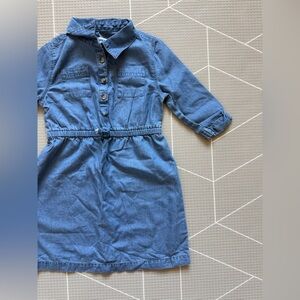 Old Navy|Baby girl/toddler Blue Denim Shirt Dress,long sleeve & button down•••4T